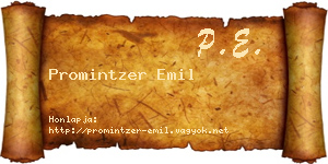 Promintzer Emil névjegykártya